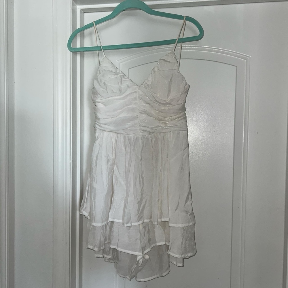 White tiered summer romper size L